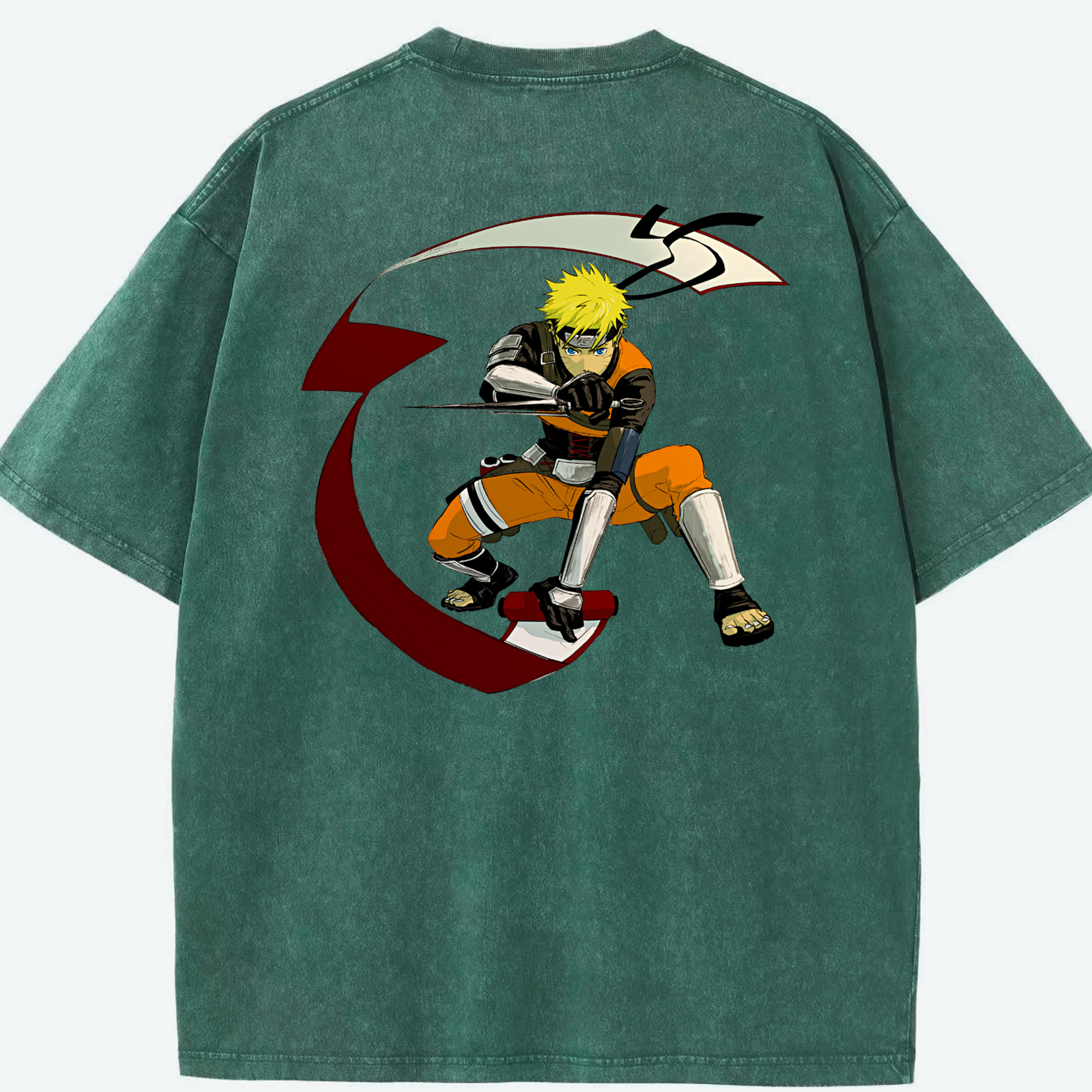 （画像用） NARUTO -ナルト- うずまき ナルト Uzumaki Naruto 綿100% ヴィンテージ風 半袖Tシャツ（背面プリント）